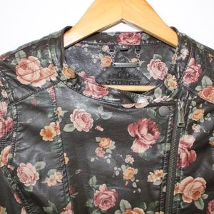 Women's JOU JOU Floral Print Faux Leather Jacket